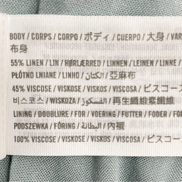 Abercrombie & Fitch Linen Blend Pull-On Shorts Blue/Green High Rise Size Large - Picture 8 of 11